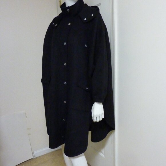 Maje Gape Oversized Hooded woven Coat - Picture 12 of 14